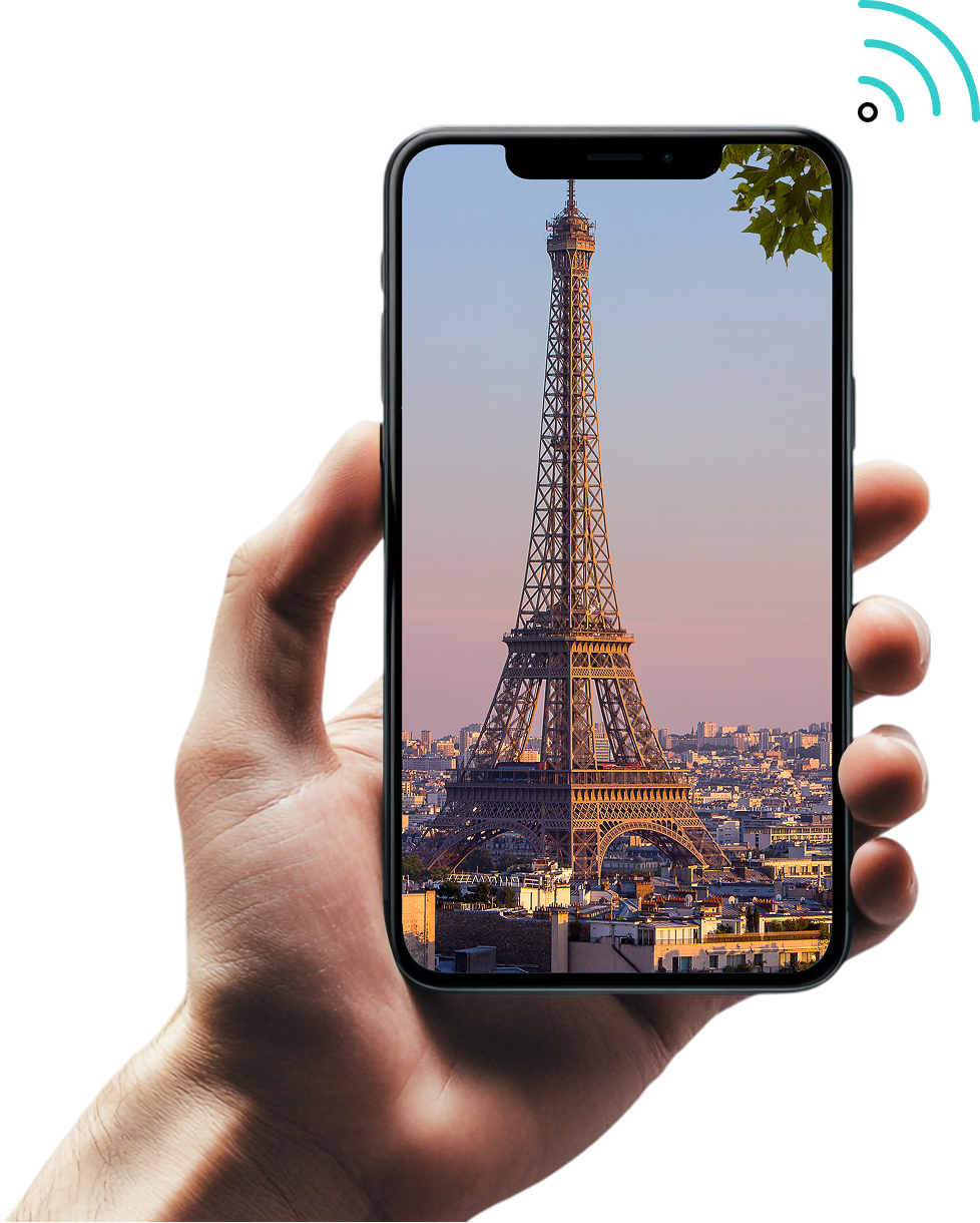 טלפון שמציג תמונה של מגדל אייפל